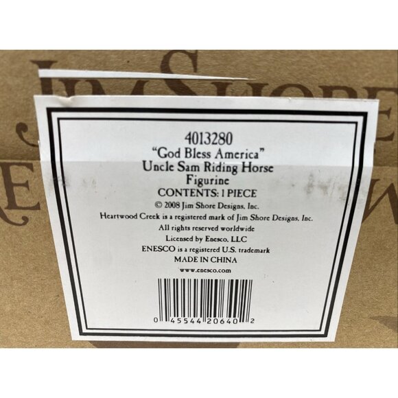 Jim Shore Heartwood Creek 2008 God Bless America Uncle Sam On Horse 4013280 RARE - Picture 13 of 13